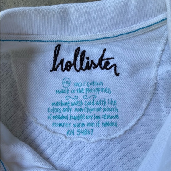Hollister Co. Vintage Y2K Muscle Fit Seagull Logo Preppy Polo - White Mens XXL - Picture 3 of 5